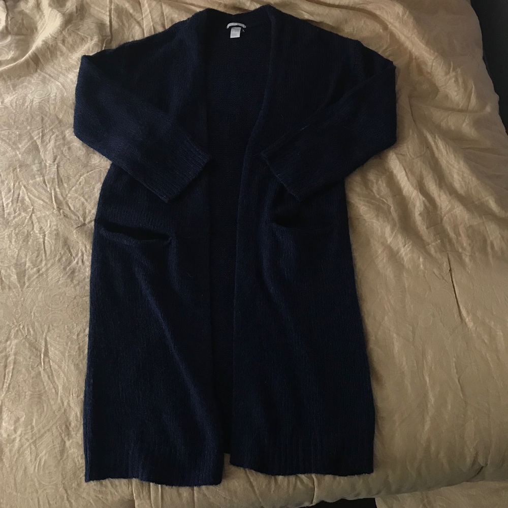 ⛵️ LONG NAVY BLUE DUSTER SWEATER ⛵️ - Picture 2 of 6